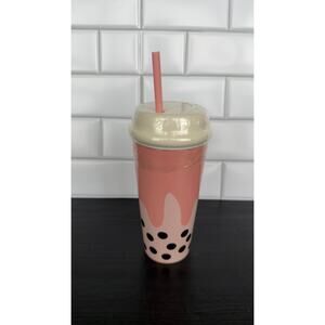Cerra Ceramic Pink Boba Tea Decorative Cup